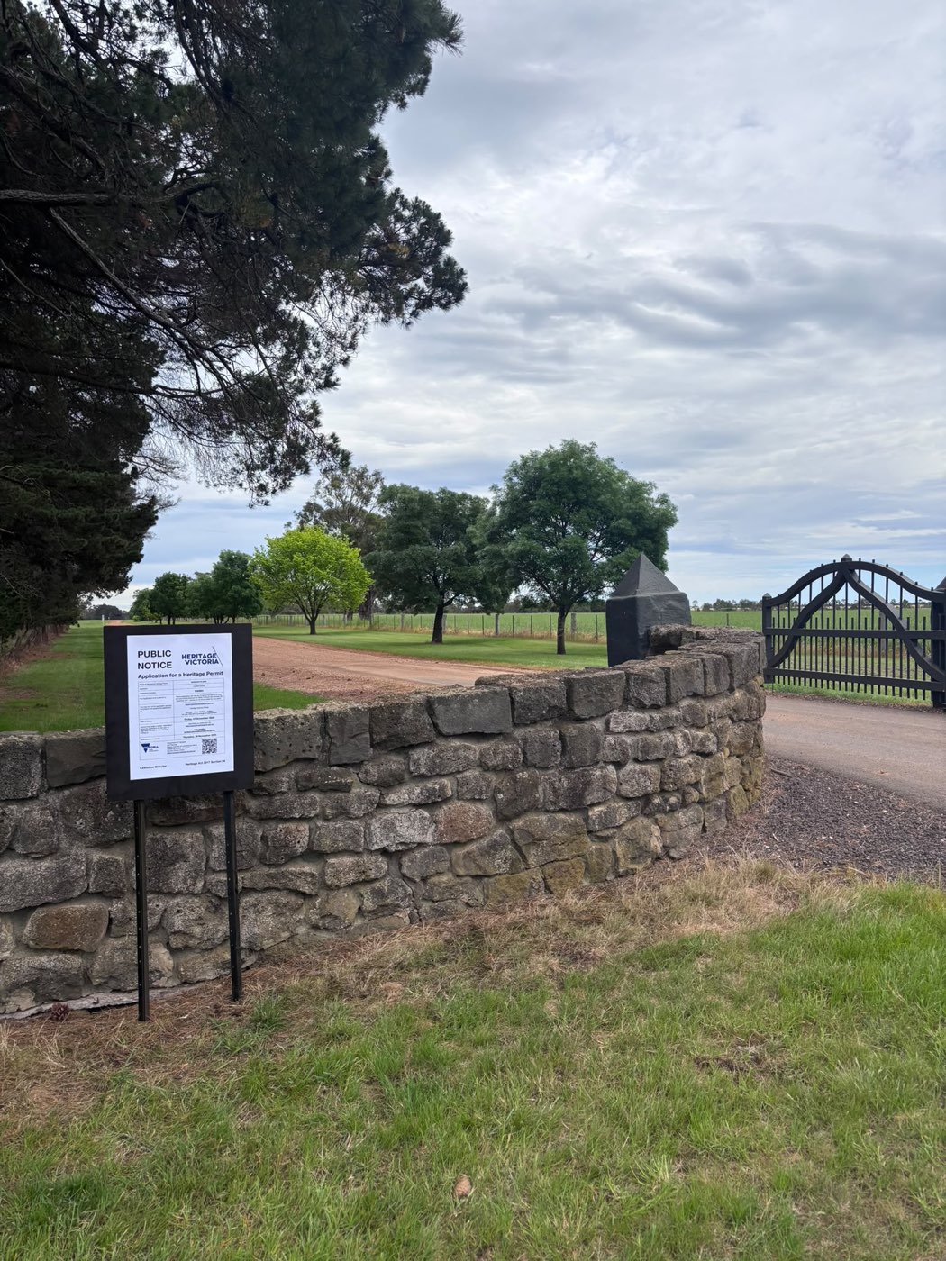 A public notice erected on site at a Geelong-region property